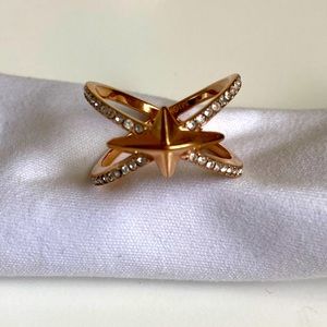 Michael Kors Starburst Pave Ring Size 6 rose gold